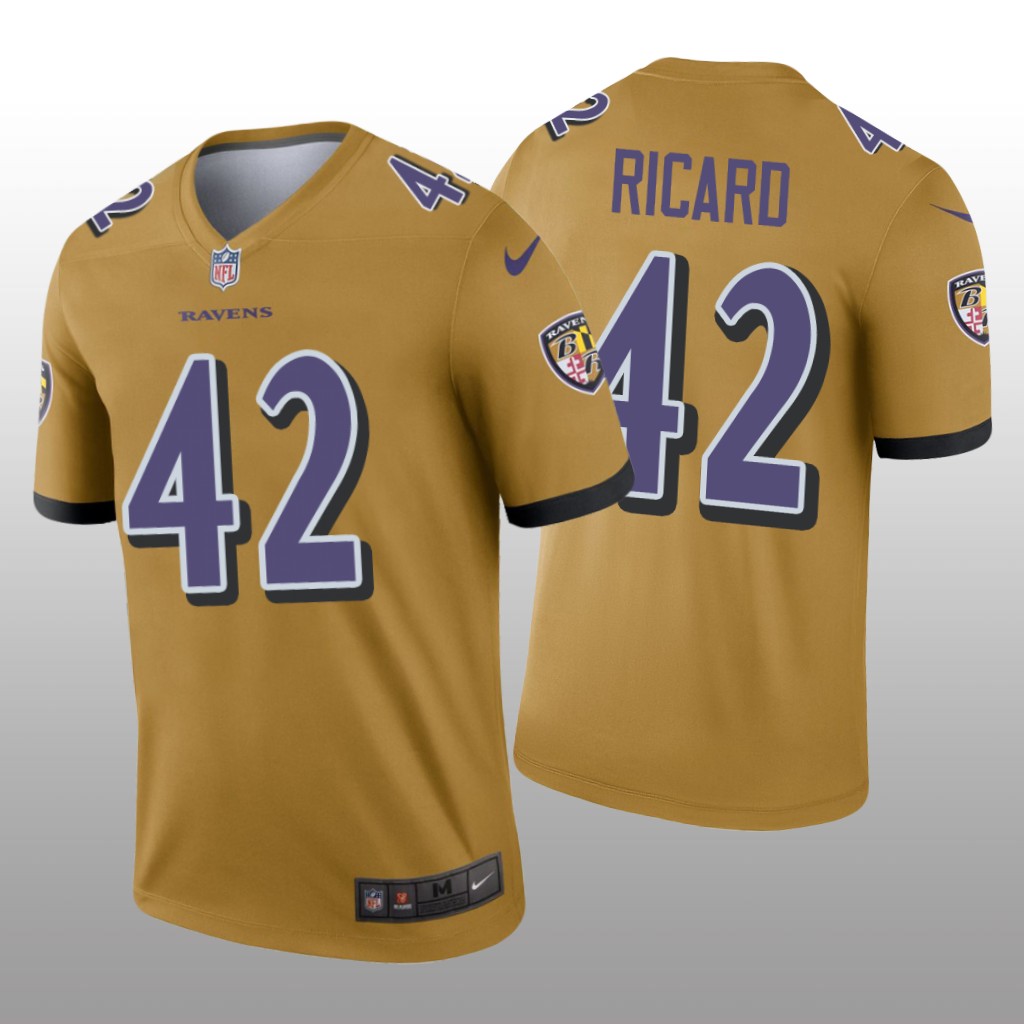 Baltimore Ravens Patrick Ricard Gold Jersey Inverted Legend - Men's