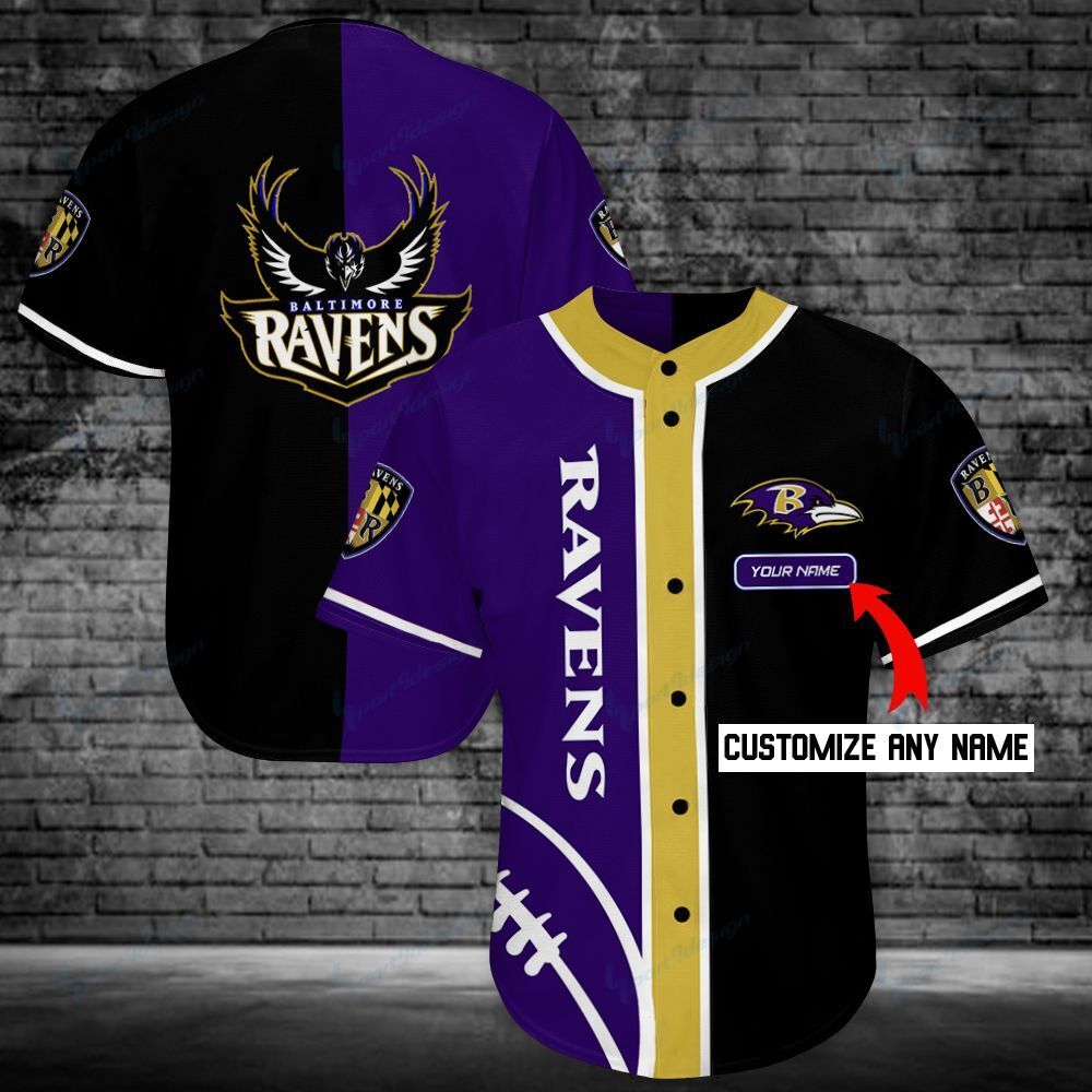 Baltimore Ravens Personalized Baseball Jersey