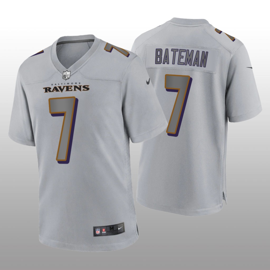Baltimore Ravens Rashod Bateman Gray Jersey Atmosphere Fashion Game - Men's