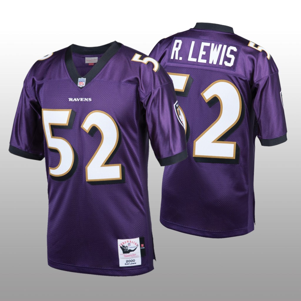 Baltimore Ravens Ray Lewis Mitchell & Ness Purple Throwback 2000 Jersey - Men's