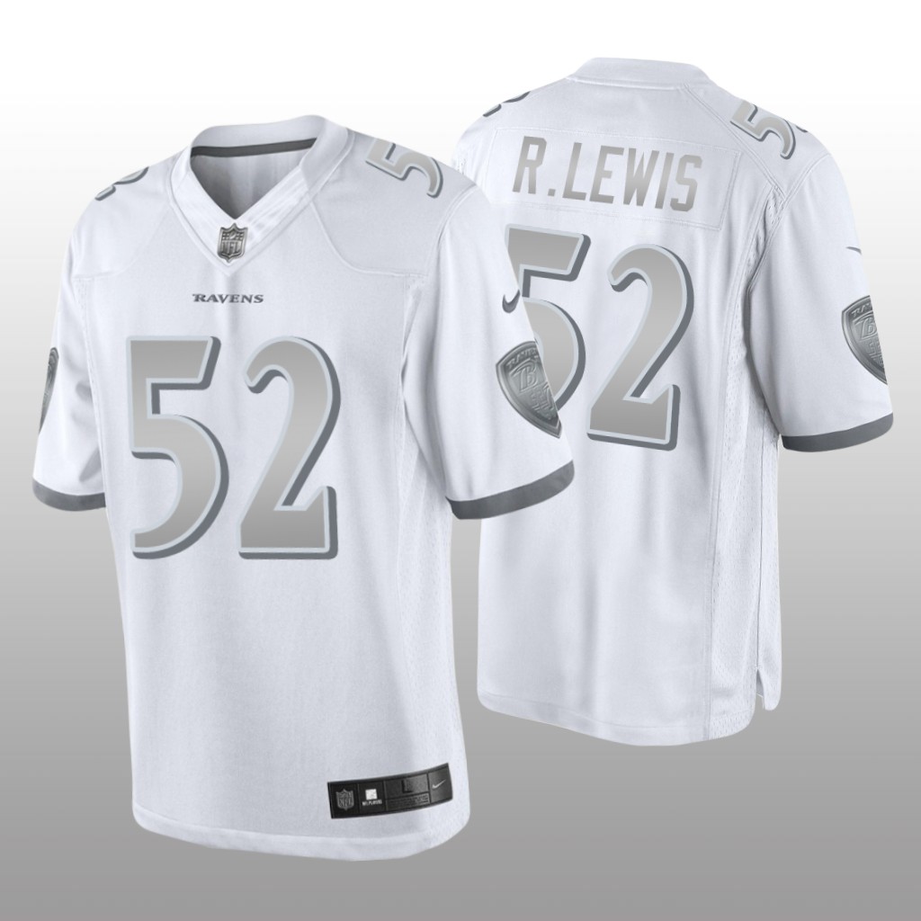 Baltimore Ravens Ray Lewis White Jersey Platinum Limited