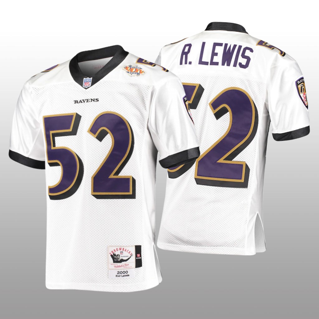 Baltimore Ravens Ray Lewis White Throwback 2000 Legacy - Men's