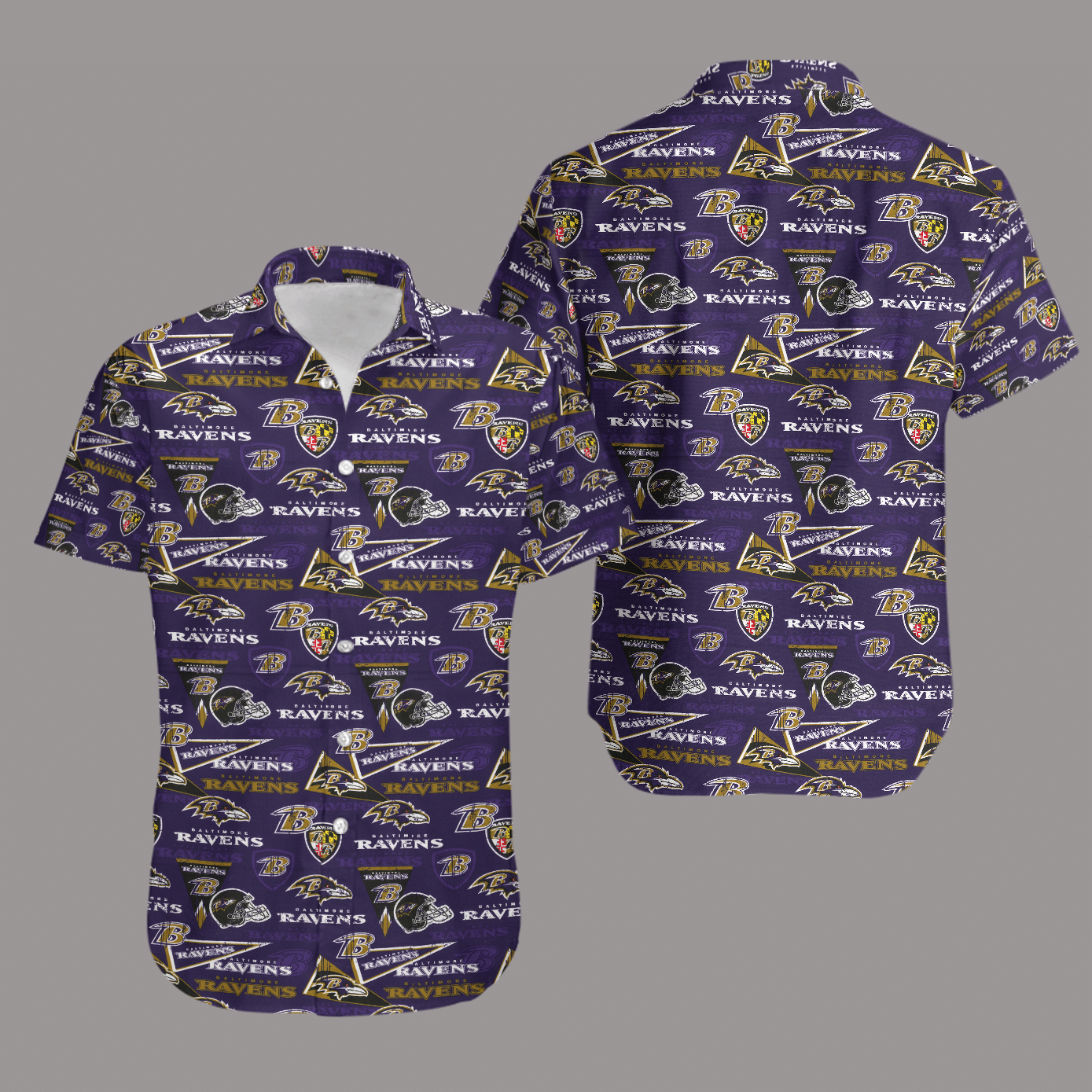 Baltimore Ravens Retro AOP Hawaiian Shirt