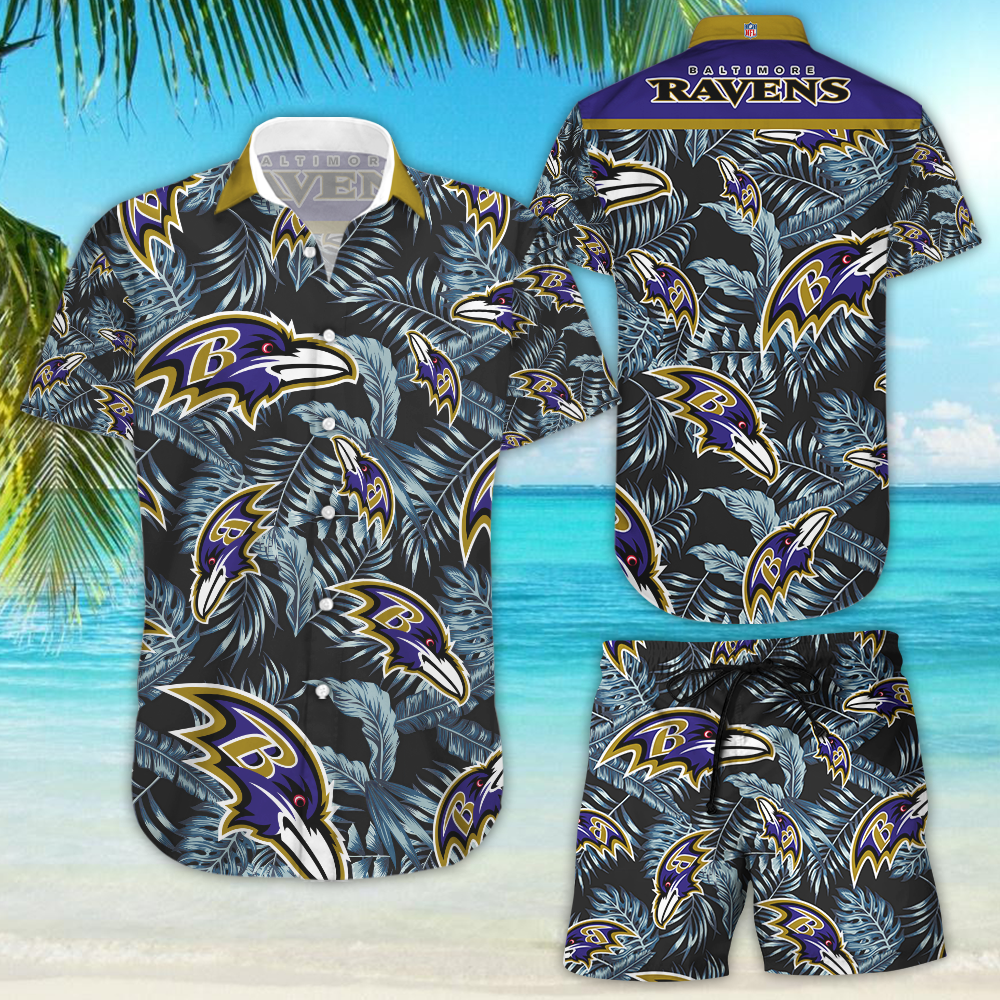 Baltimore Ravens S MenS Summer Holiday Beach All Over Printed Hawaiian Shirt Size S – 5Xl