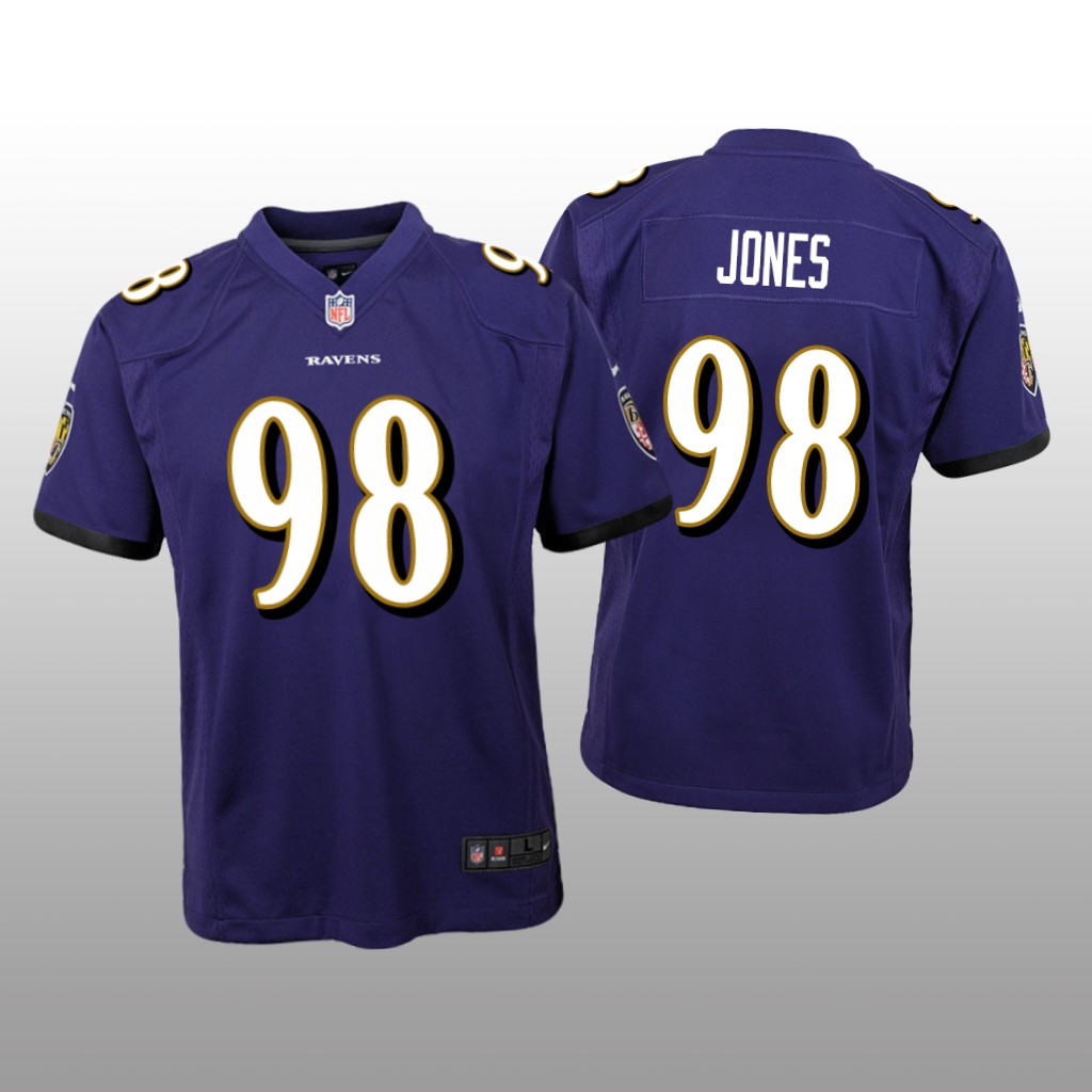 Baltimore Ravens Travis Jones Purple Jersey Game - Youth
