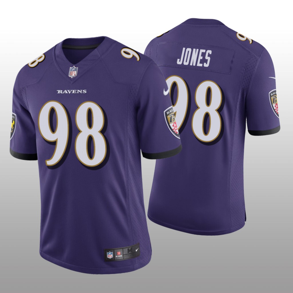 Baltimore Ravens Travis Jones Purple Jersey Vapor Limited - Men's