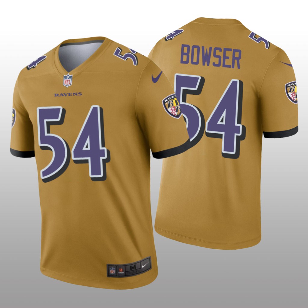 Baltimore Ravens Tyus Bowser Gold Jersey Inverted Legend - Men's
