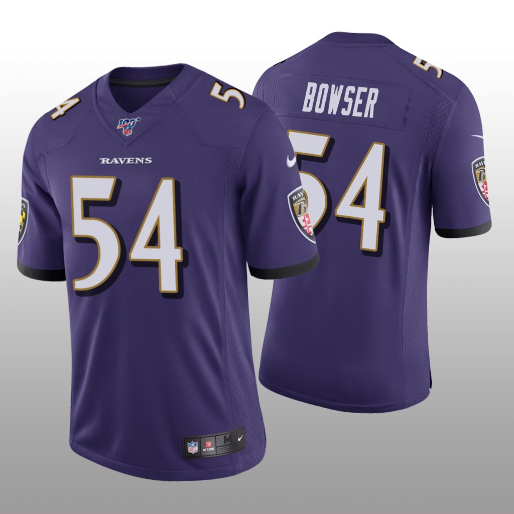 Baltimore Ravens Tyus Bowser Purple Vapor Limited Jersey 100th Season - Men's