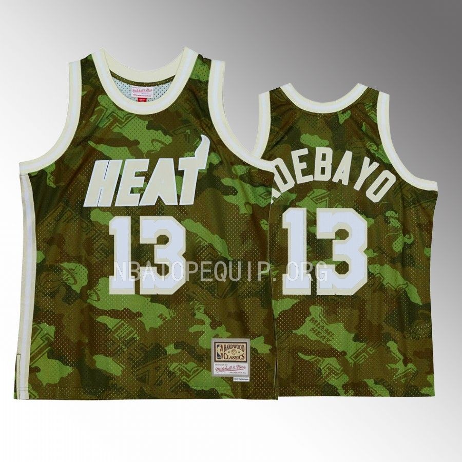 Bam Adebayo #13 Miami Heat Ghost Camo Green Hardwood Classics Jersey