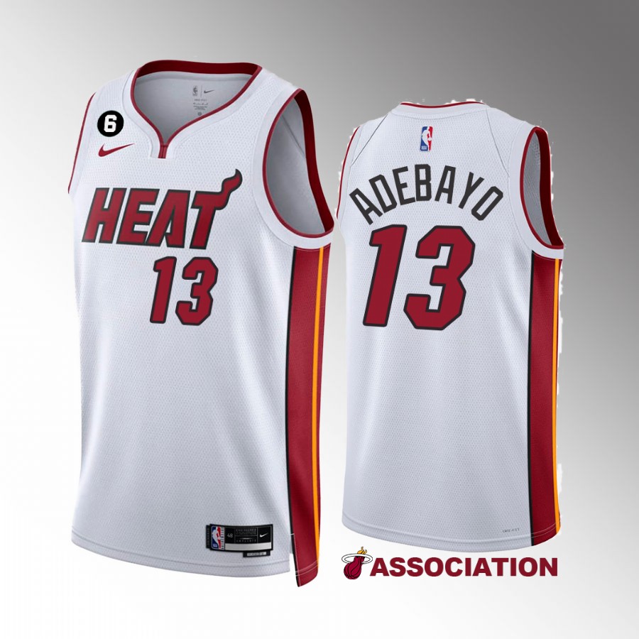 Bam Adebayo 2022-23 Miami Heat White #13 Association Edition Jersey NO.6 Patch