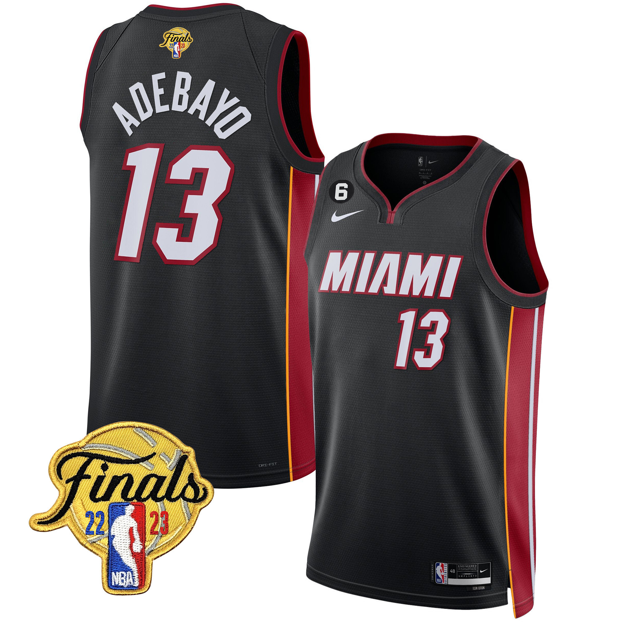 Bam Adebayo Men's Miami Heat 2023 Finals Patch Collection Icon Jersey - All Stitched