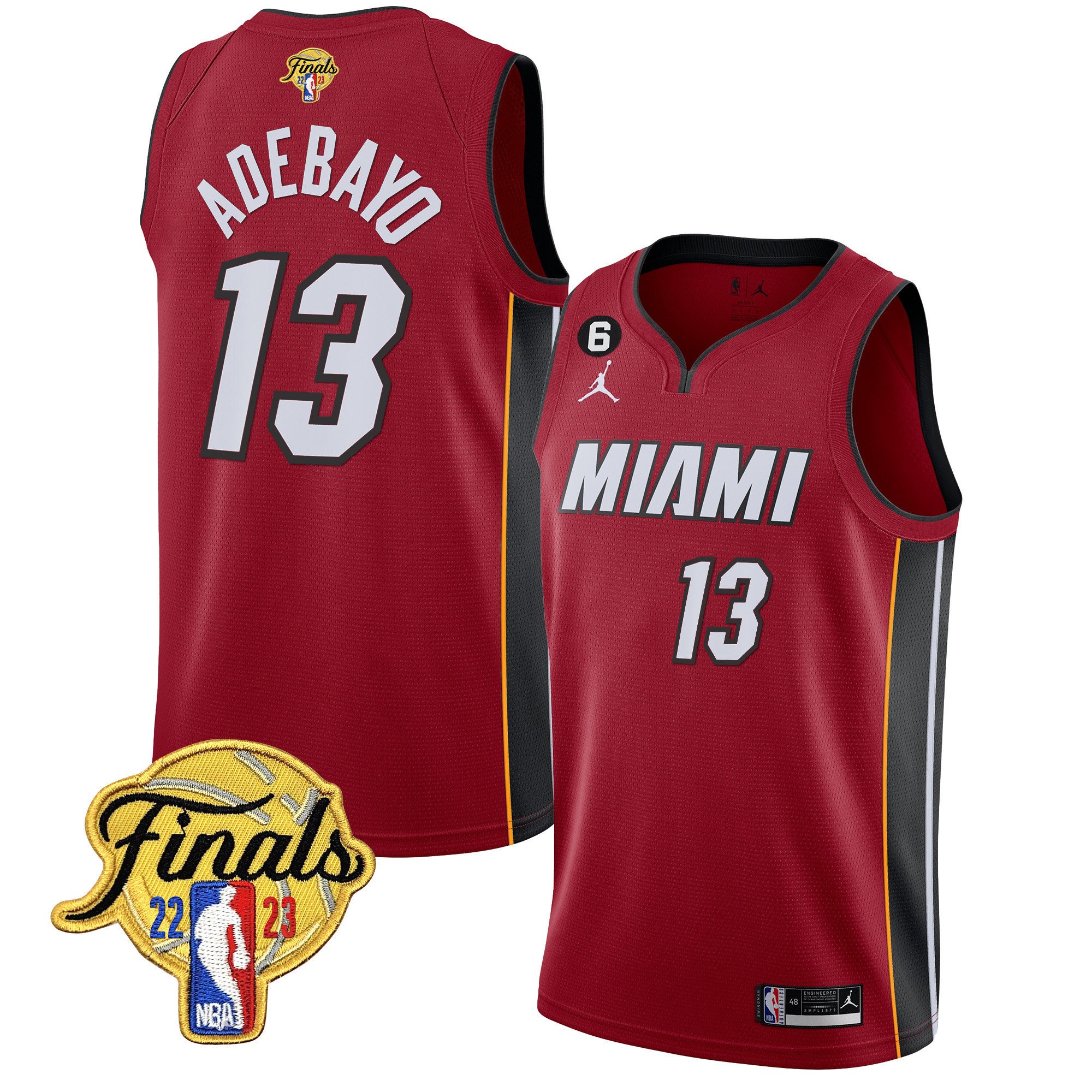 Bam Adebayo Men's Miami Heat 2023 Finals Patch Collection Statement Jersey - All Stitched