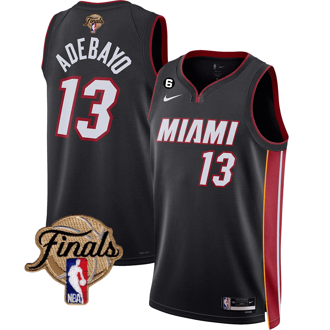 Bam Adebayo Men's Miami Heat 2023 Finals Patch Collection V3 Statement Jersey - All Stitched