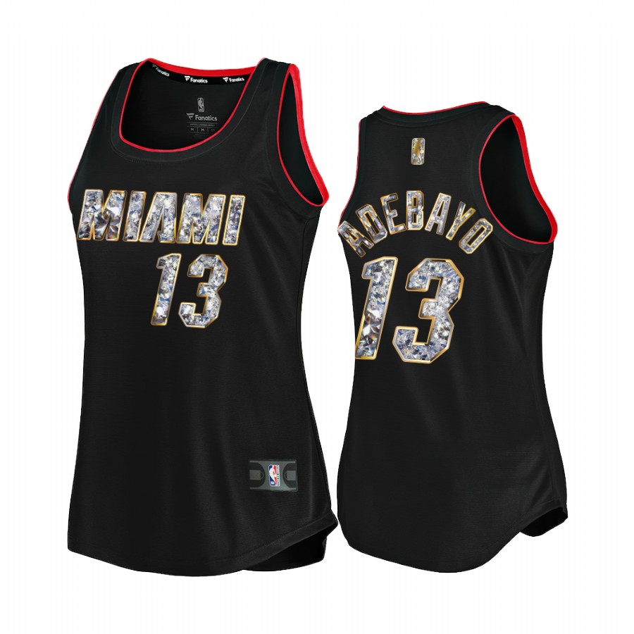 Bam Adebayo Miami Heat #13 Black NBA 75th Diamond Badge Women Jersey