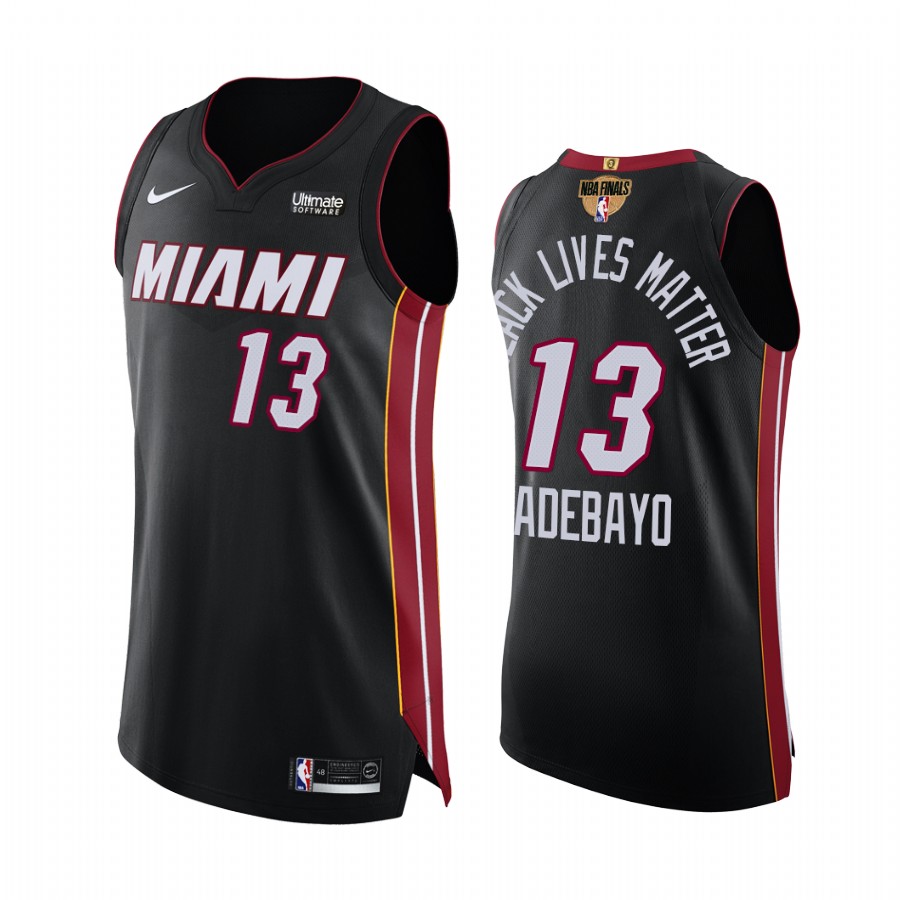 Bam Adebayo Miami Heat 2020 NBA Finals G1 Black Jersey Social justice BLM