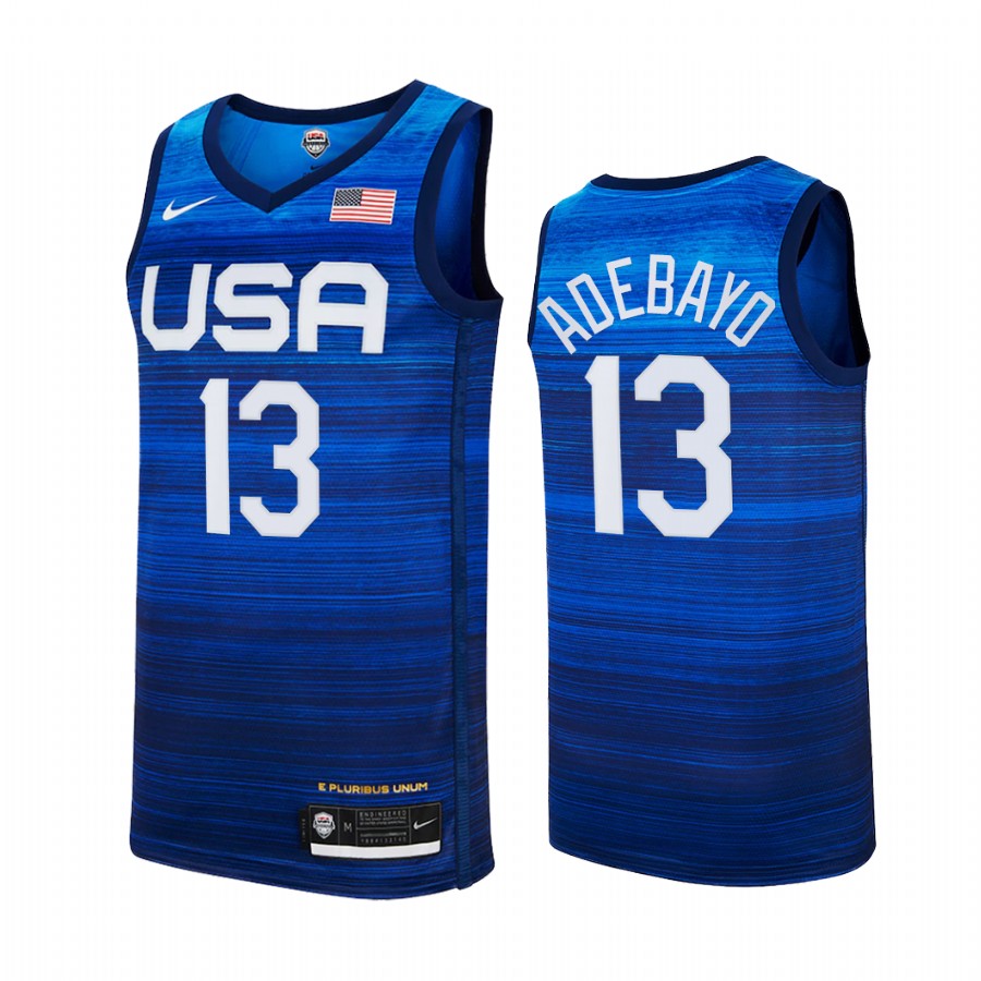 Bam Adebayo USA #13 Blue 2021 Tokyo Olympics Away Jersey