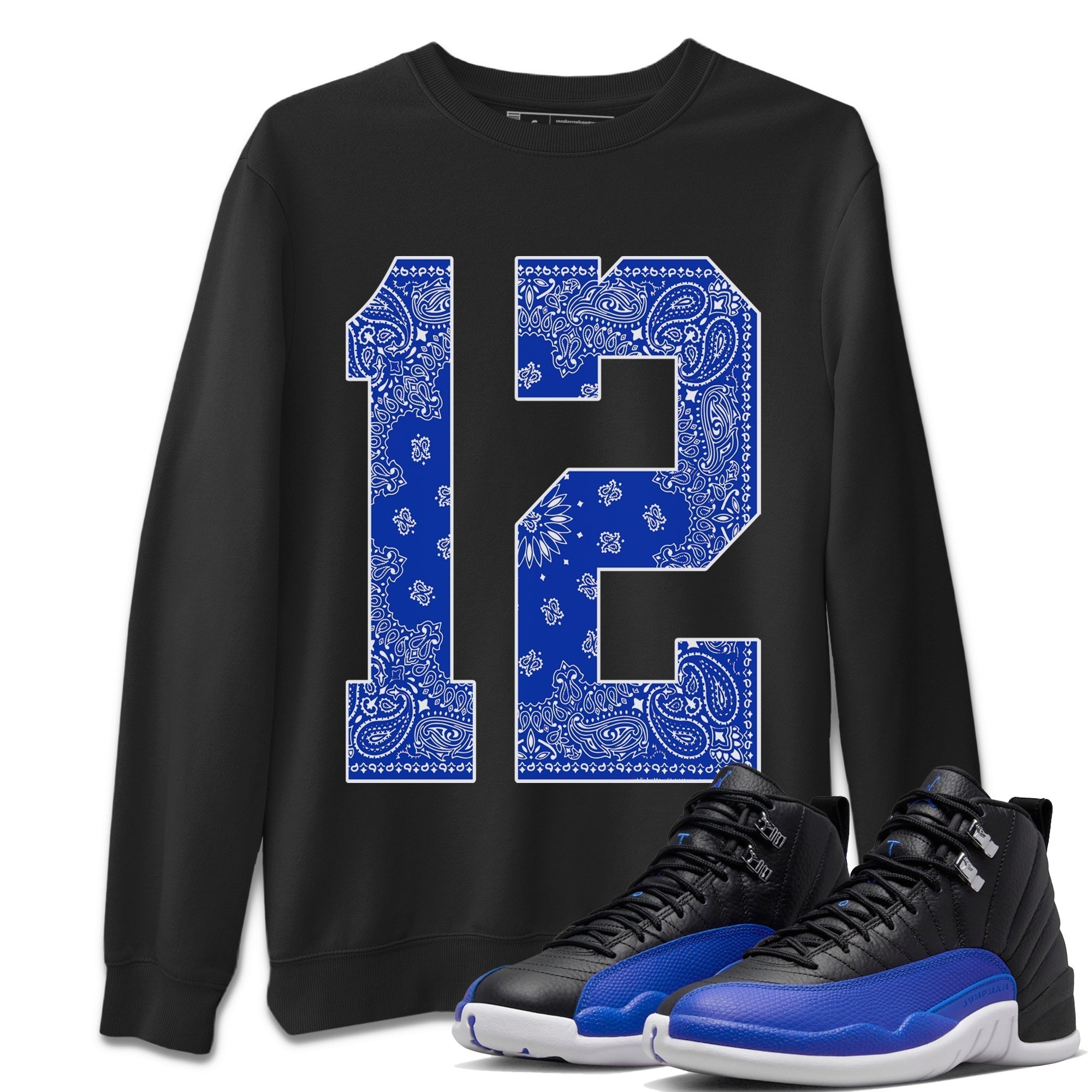 Bandana 12 Unisex Sweater – Air Jordan 12 Hyper Royal, Sneakers Matching Sweater