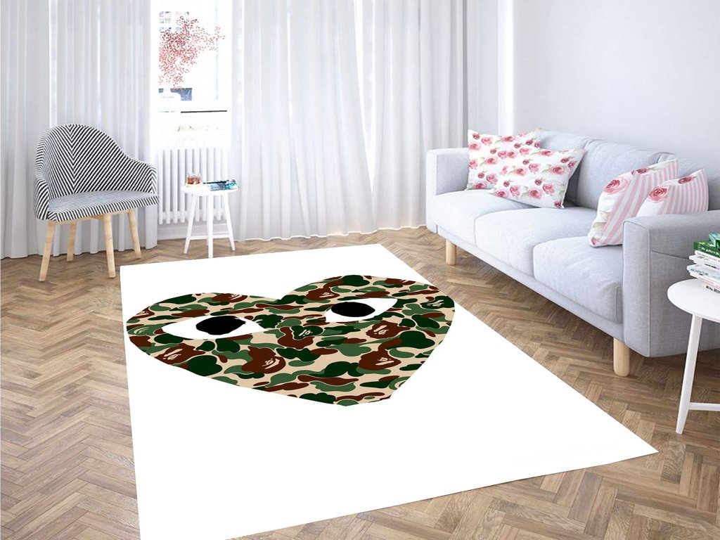 Bape Comme Army Living Room Modern Carpet Rectangle Rug