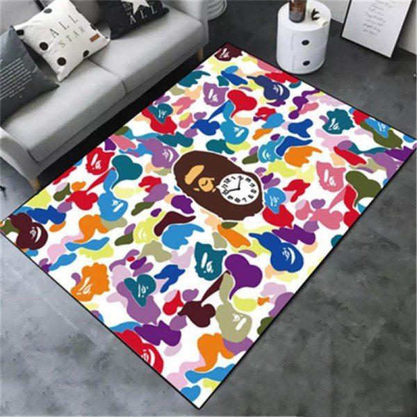 Bape Fashion Brand Combination Of Colors Area Limited Edition Rectangle Rug