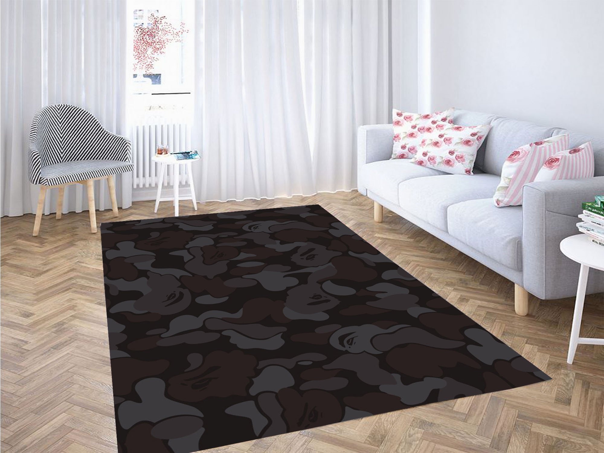 Bape One Tone Pattern Carpet Rectangle Rug