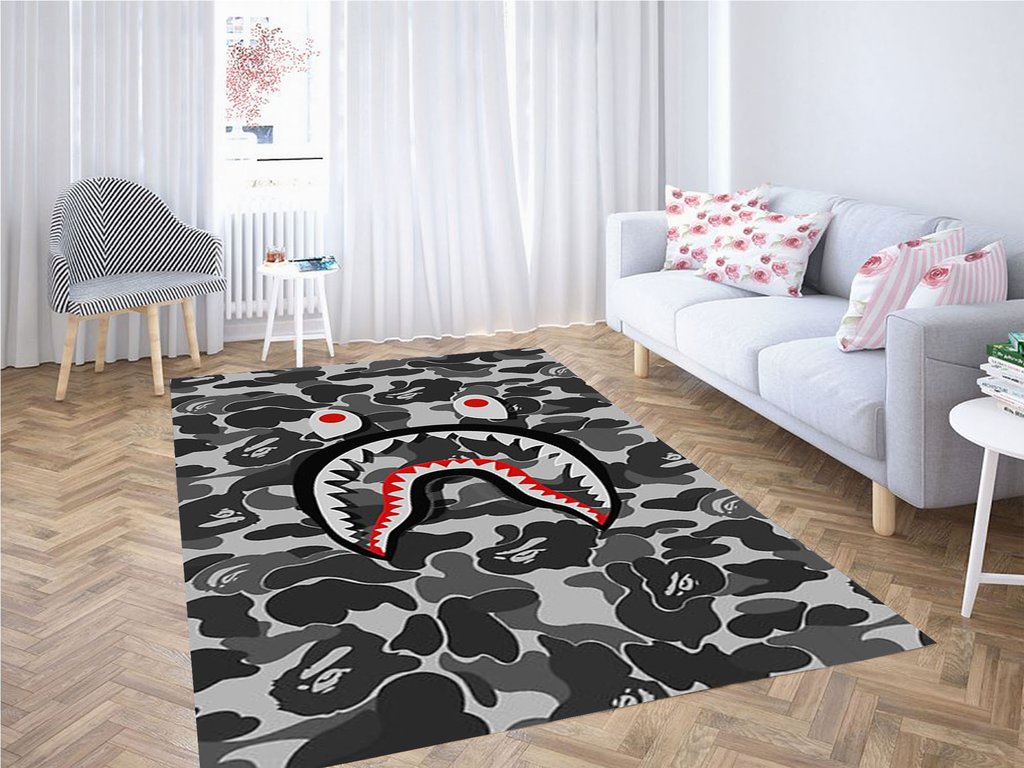 Bape Shark Face Living Room Modern Carpet Rectangle Rug