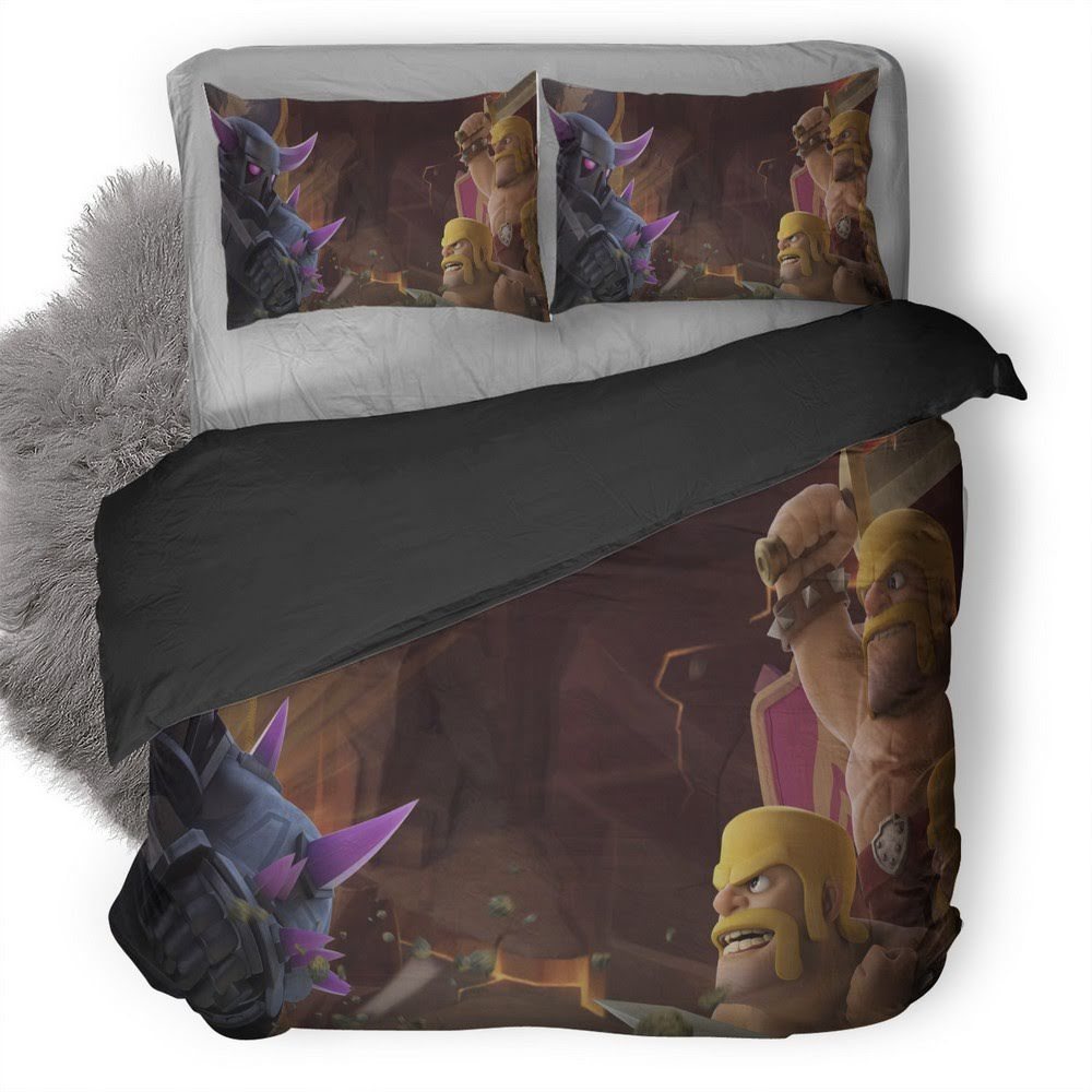 Barbarian Vs Pekka Clash Of Clans 3D Customized Duvet Cover Bedding Set