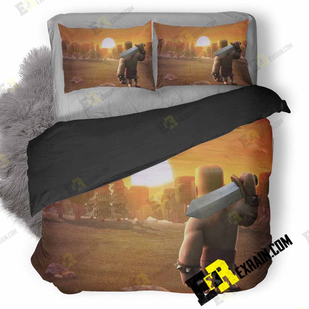 Barbarians Clash Of Clans Wide 3D Customized Duvet Cover Bedding Set
