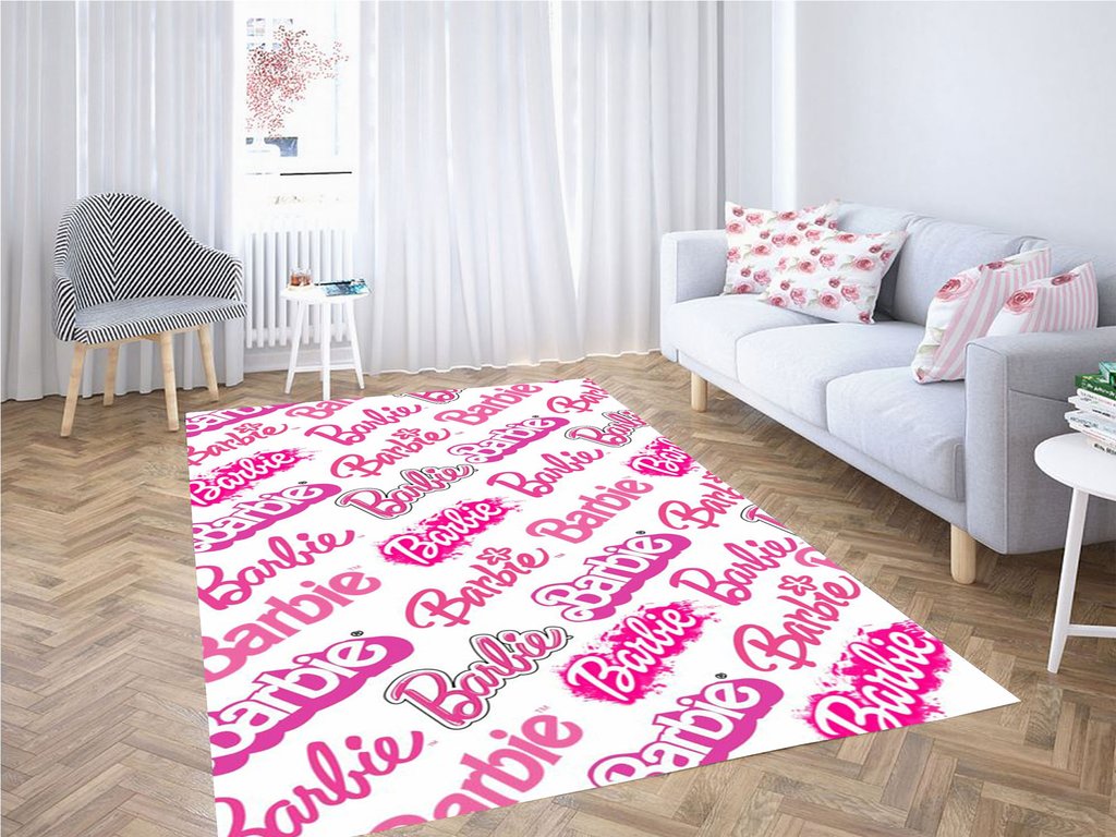 Barbie Background Living Room Modern Carpet Rectangle Rug