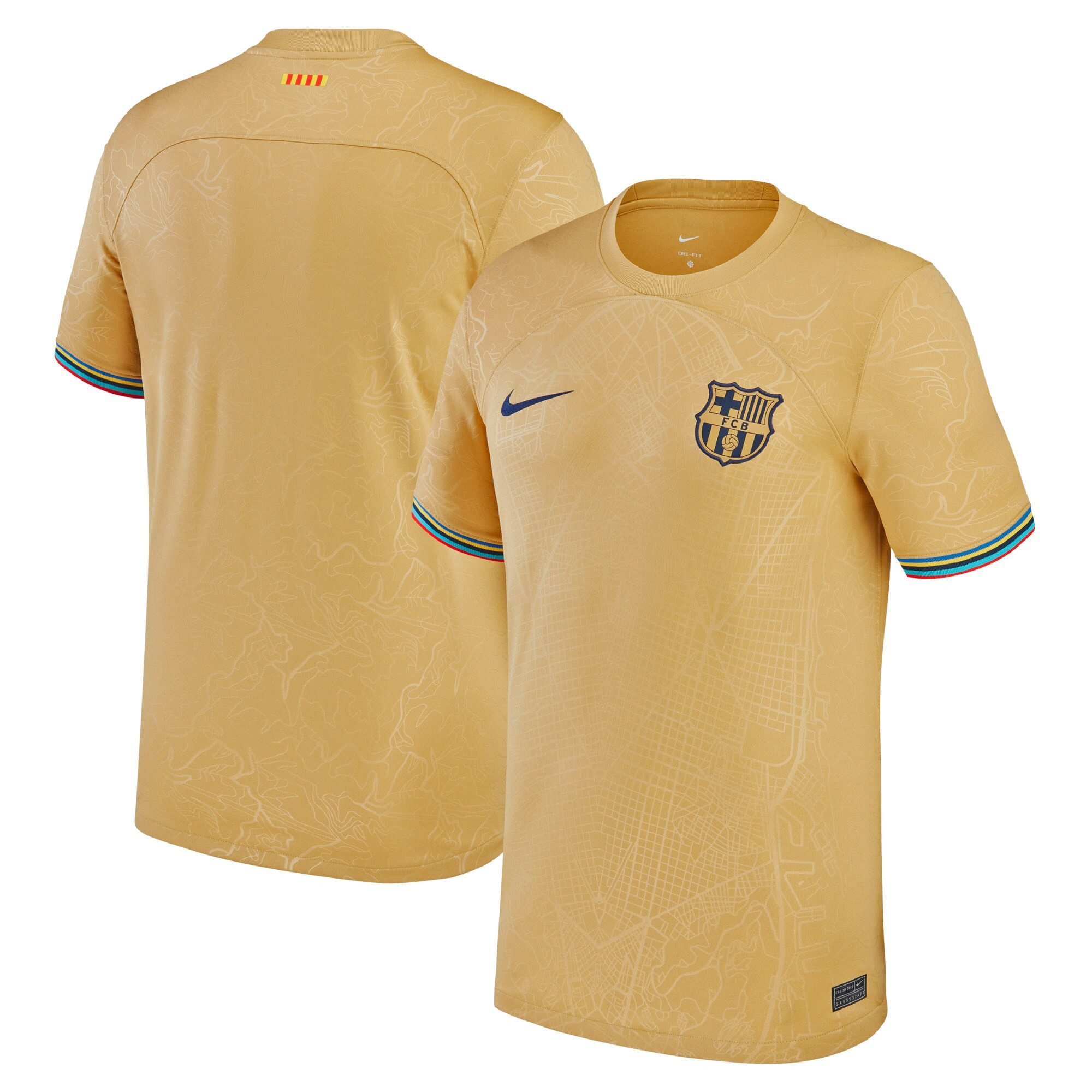Barcelona 2022/23 Away Men Soccer Jersey – Gold