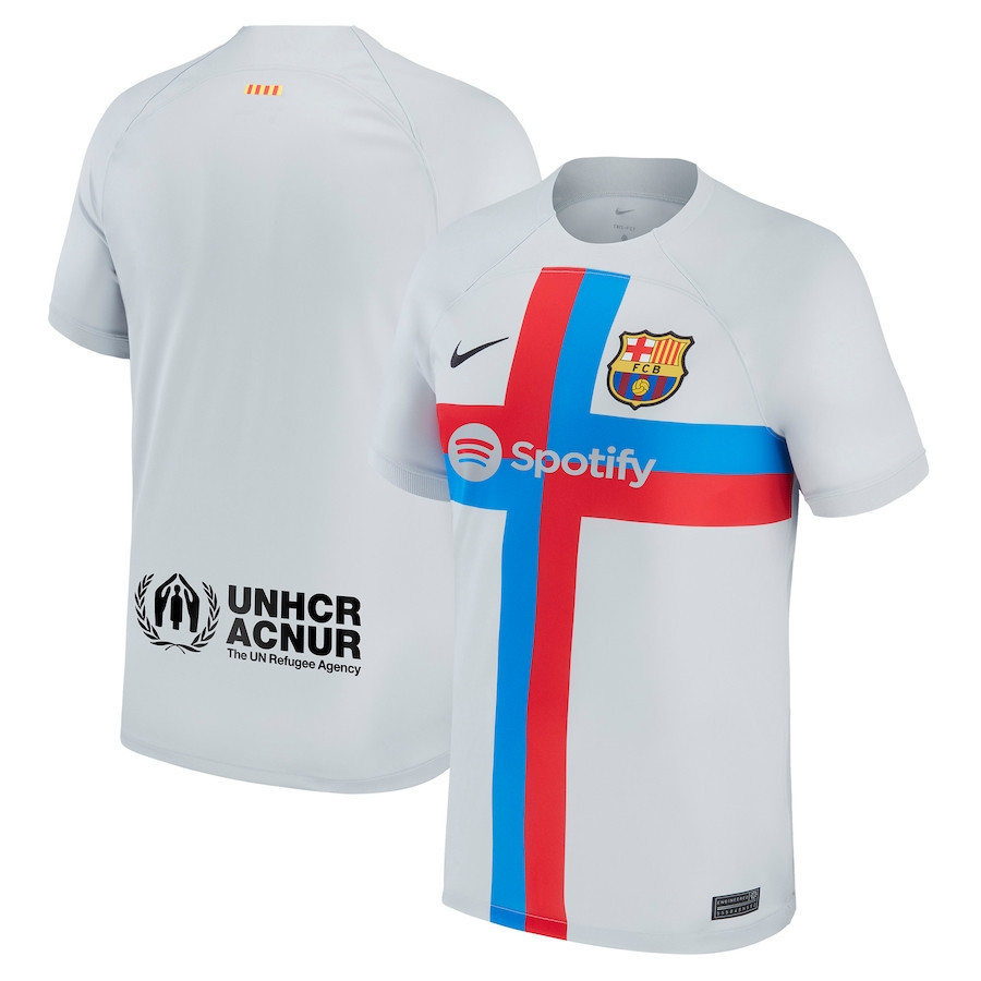 Barcelona 2022/23 Third Breathe Stadium Player Men Soccer Jersey – Gray