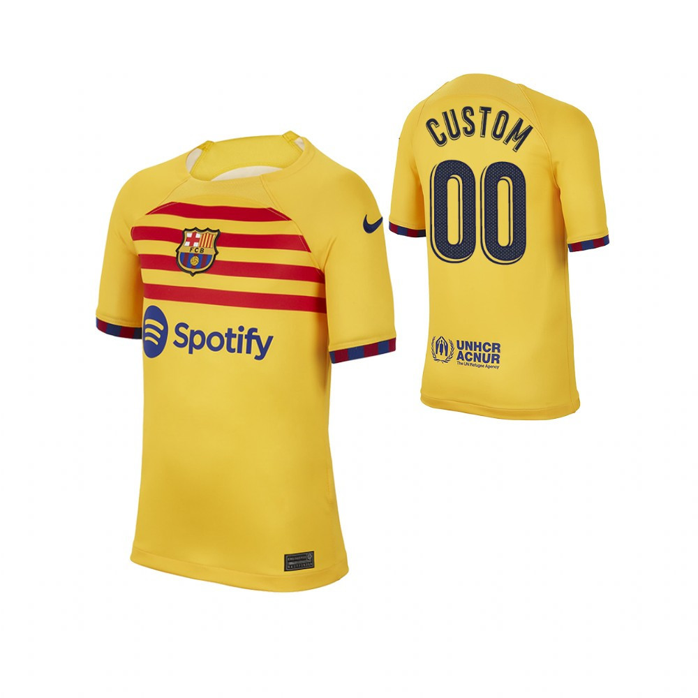 Barcelona 2022/23 Fourth Soccer Jersey Custom 00 – Yellow