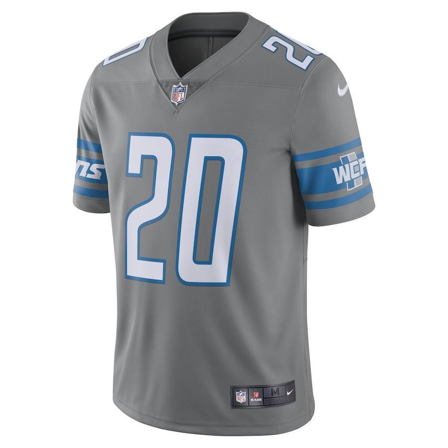 Barry Sanders 20 Detroit Lions Retired Player Vapor Limited Stitched Jersey – Silver
