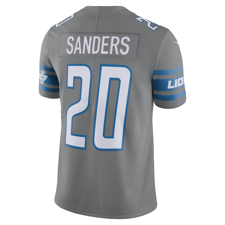 Barry Sanders 20 Detroit Lions Retired Player Vapor Limited Stitched Jersey – Silver