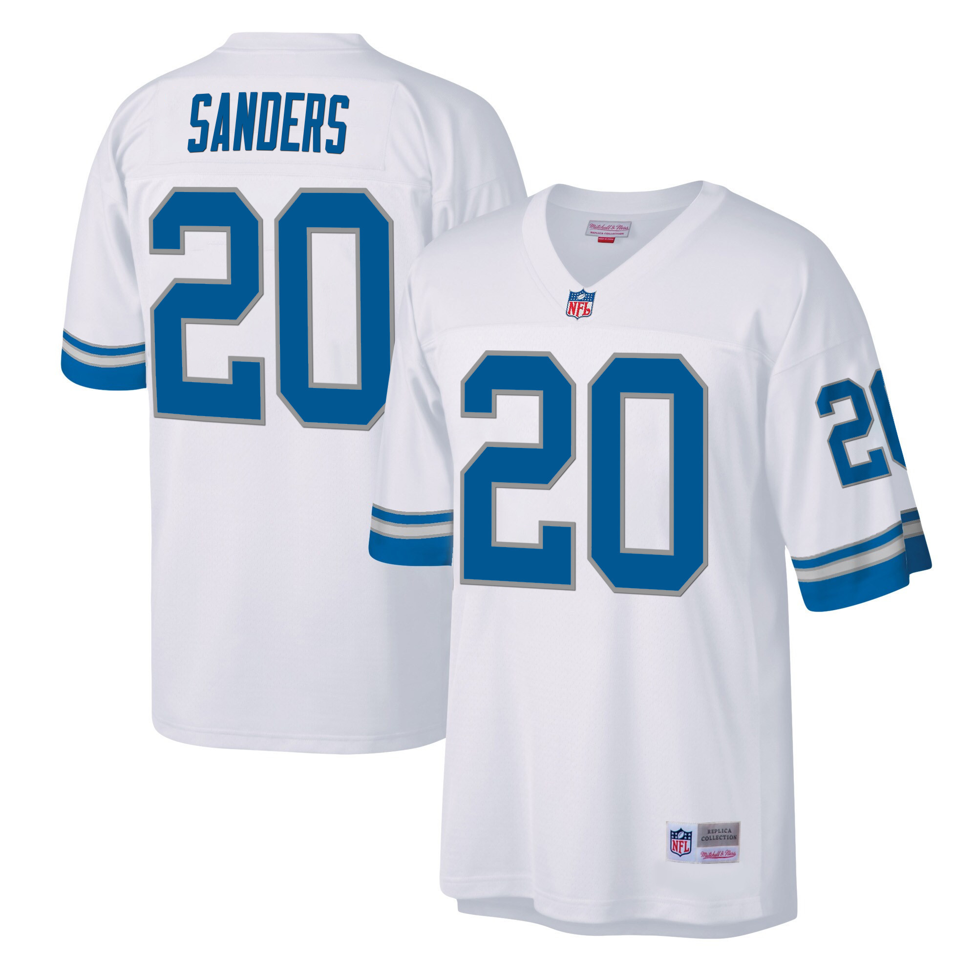 Barry Sanders Men's Detroit Lions Big & Tall Legacy White Jersey - All Stitched 