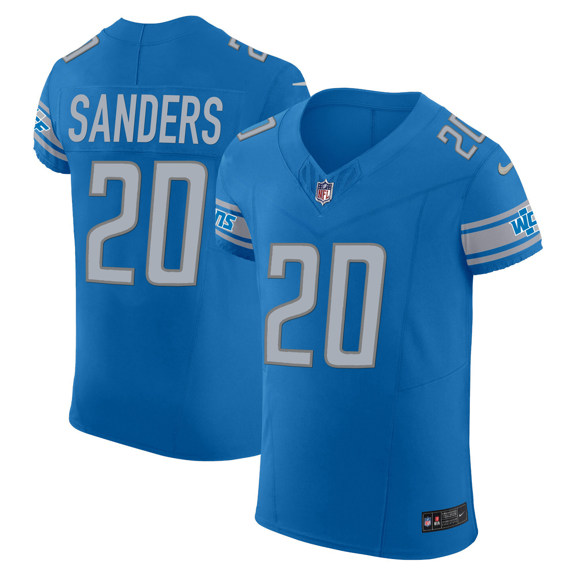 Barry Sanders Men's Detroit Lions Vapor Elite Blue Jersey - All Stitched 