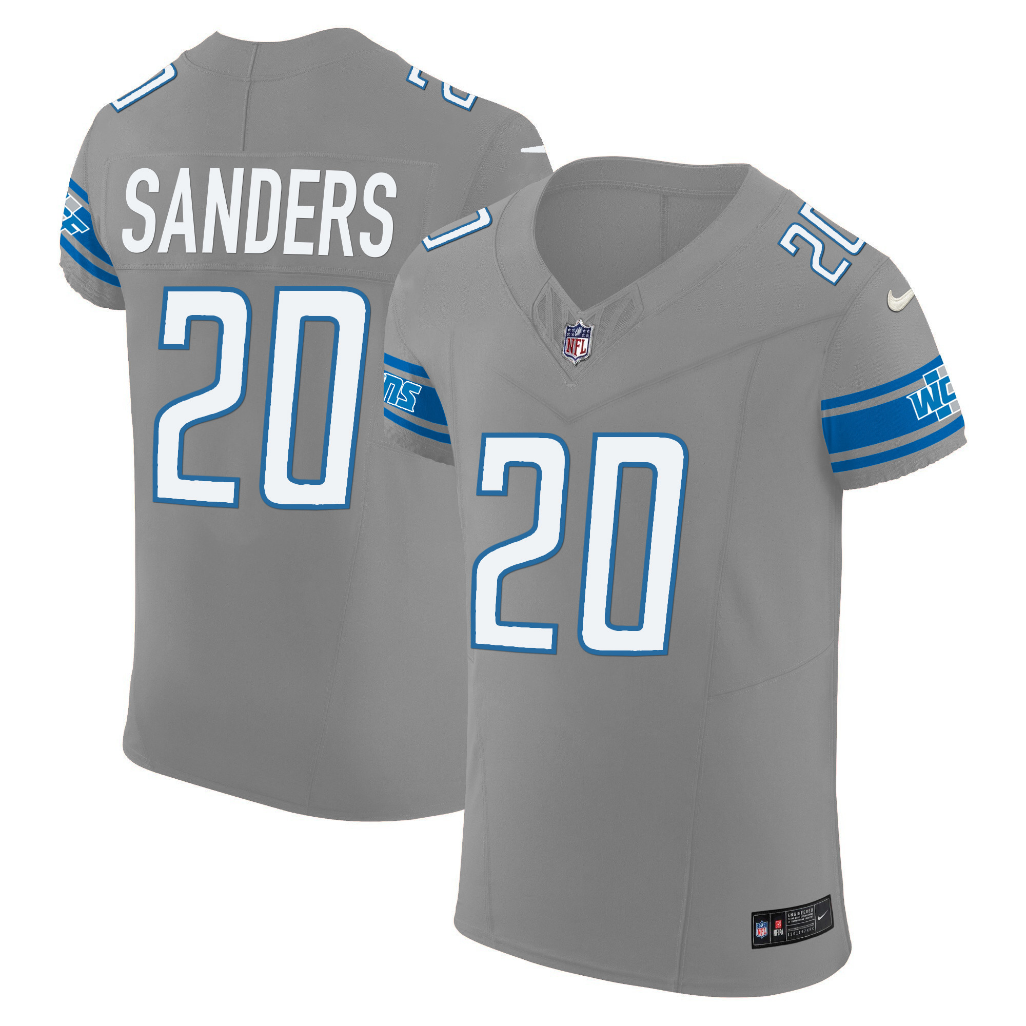 Barry Sanders Men's Detroit Lions Vapor Elite Gray Jersey - All Stitched 