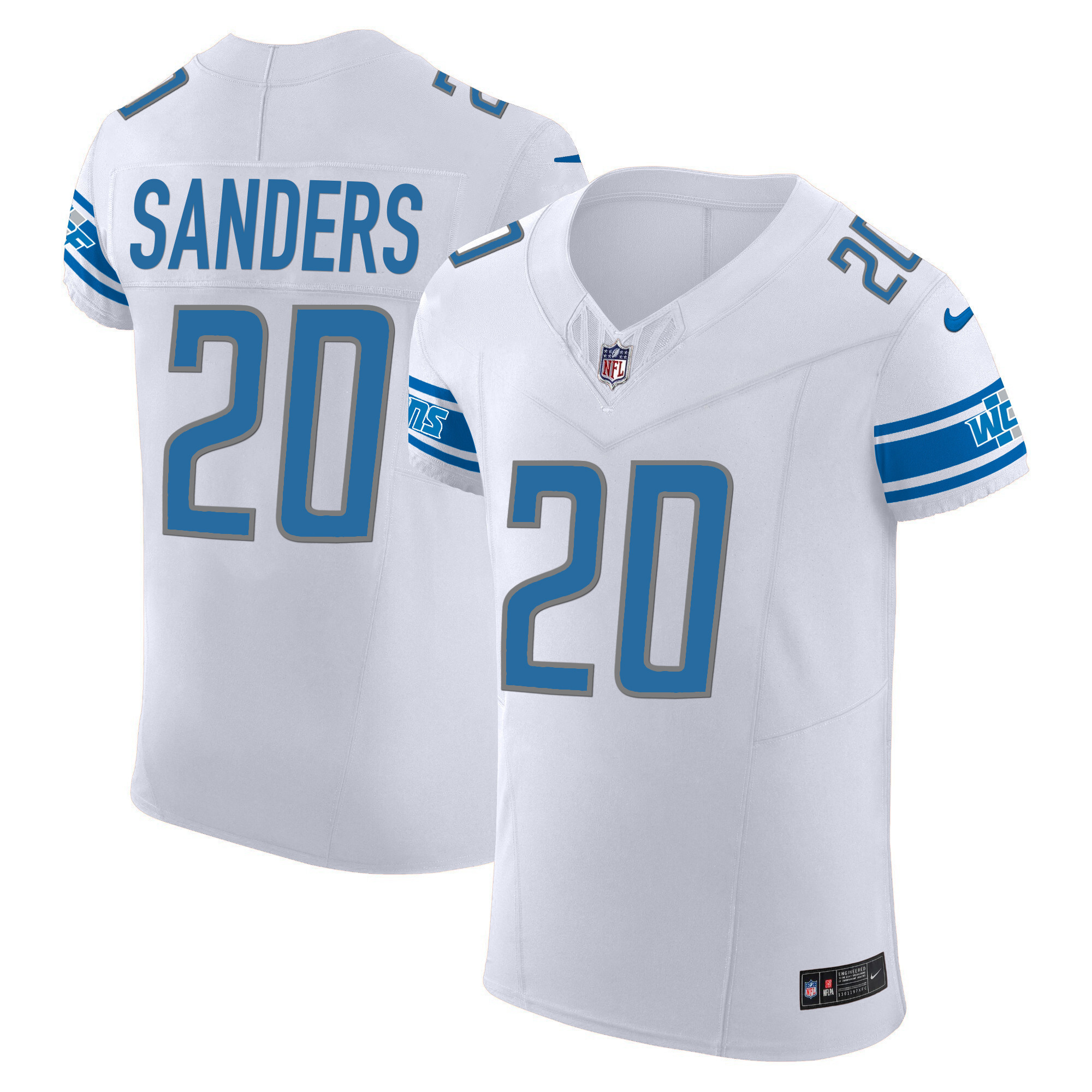 Barry Sanders Men's Detroit Lions Vapor Elite White Jersey - All Stitched 