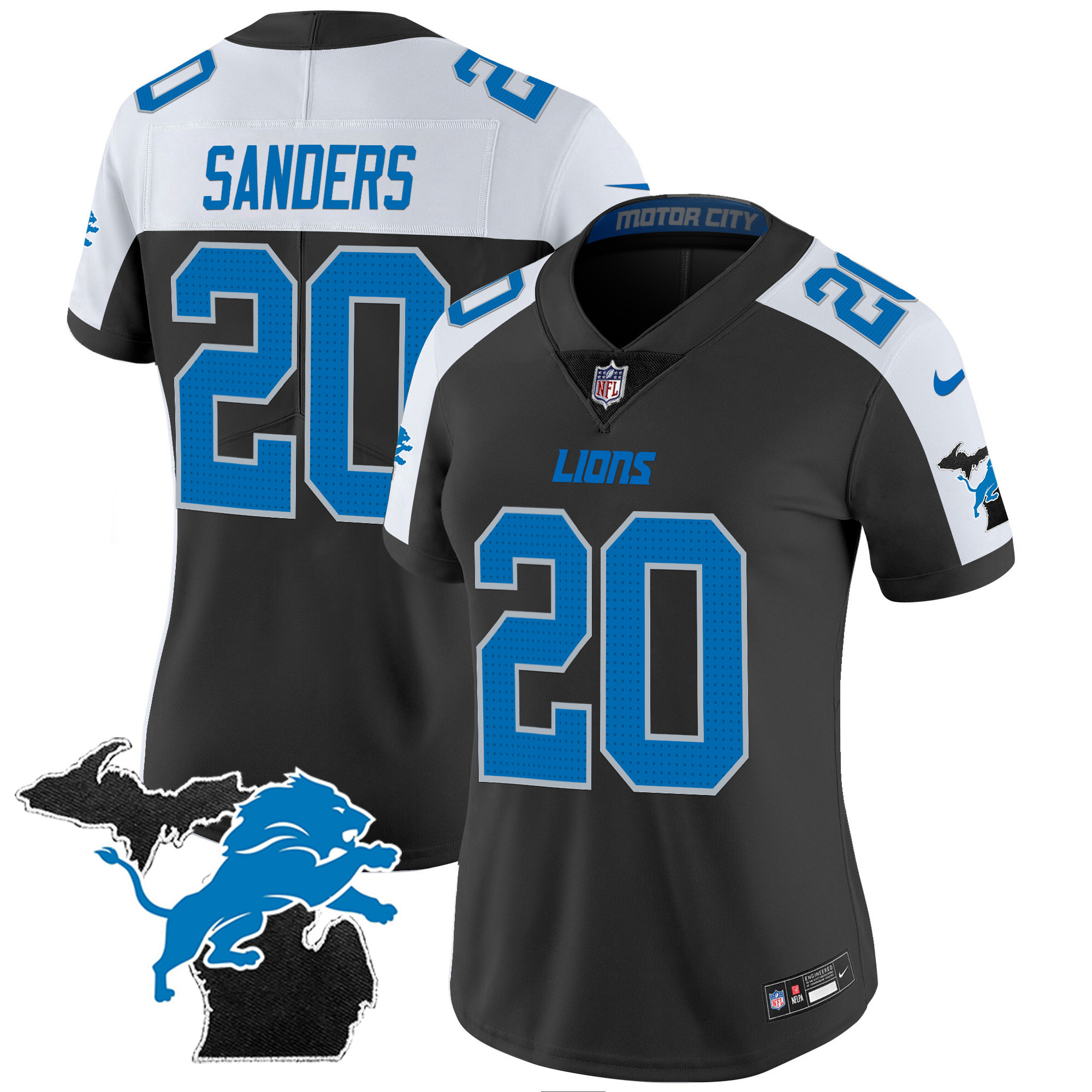 Barry Sanders Women's Detroit Lions 2024 Michigan Patch Vapor Alternate Jersey - All Stitched 