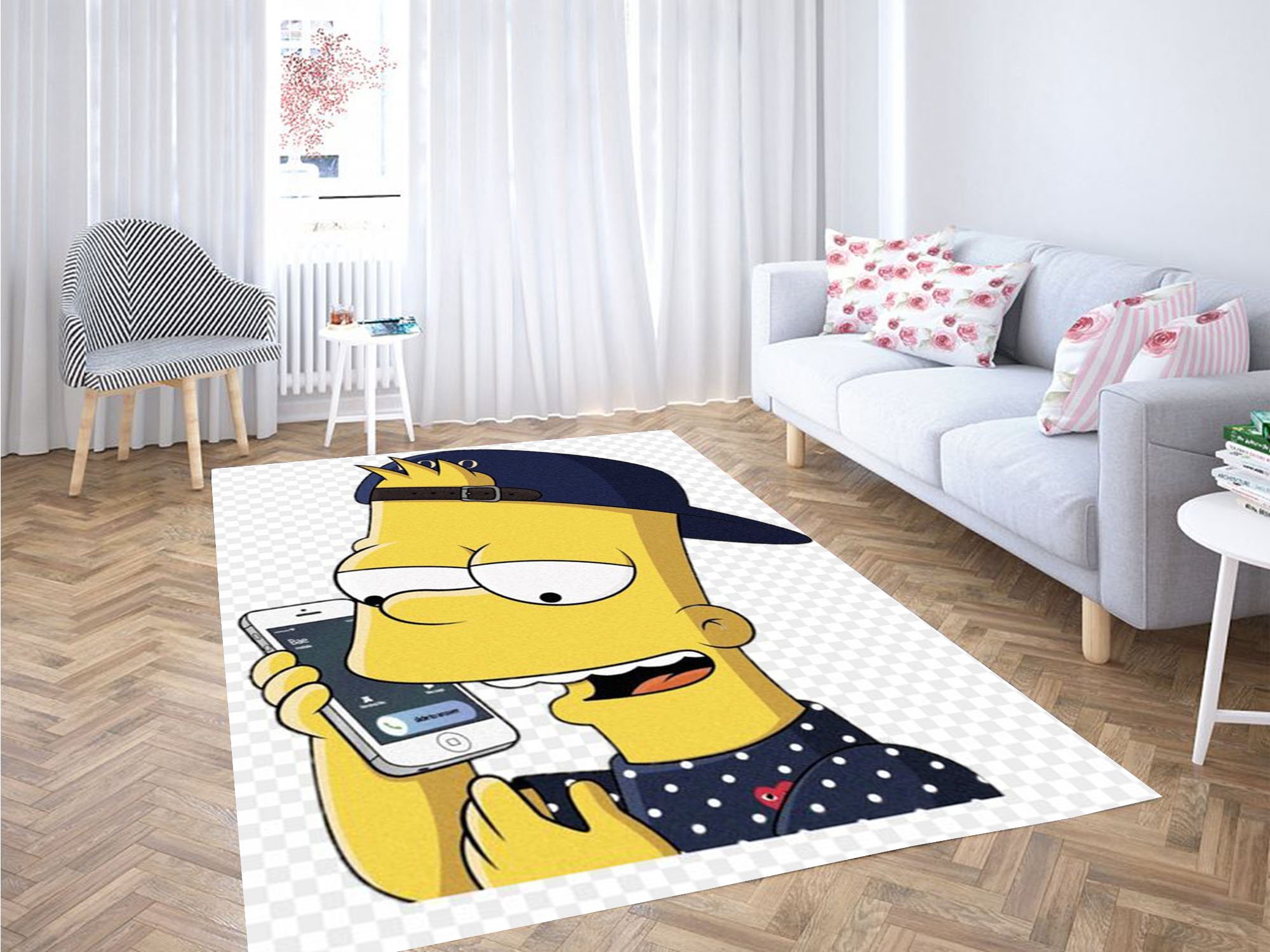 Bart Simpson Call Wallpaper Carpet Rectangle Rug