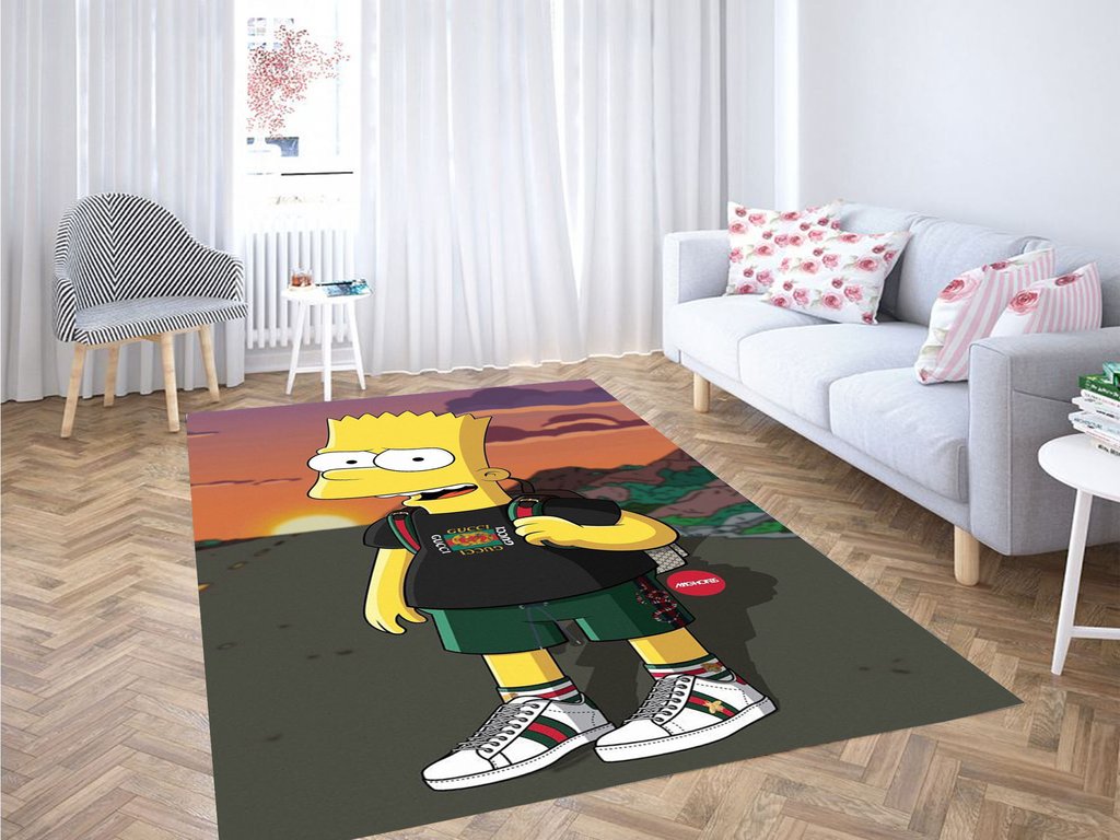 Bart Simpson North Face Living Room Modern Carpet Rectangle Rug