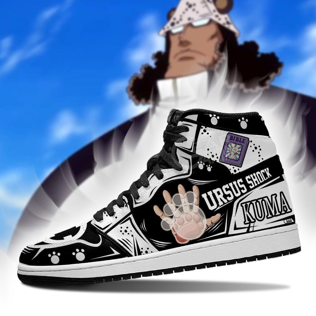 Bartholomew Kuma JD1s Sneakers Devil Fruit Anime One Piece Shoes, Air Jordan Hightop