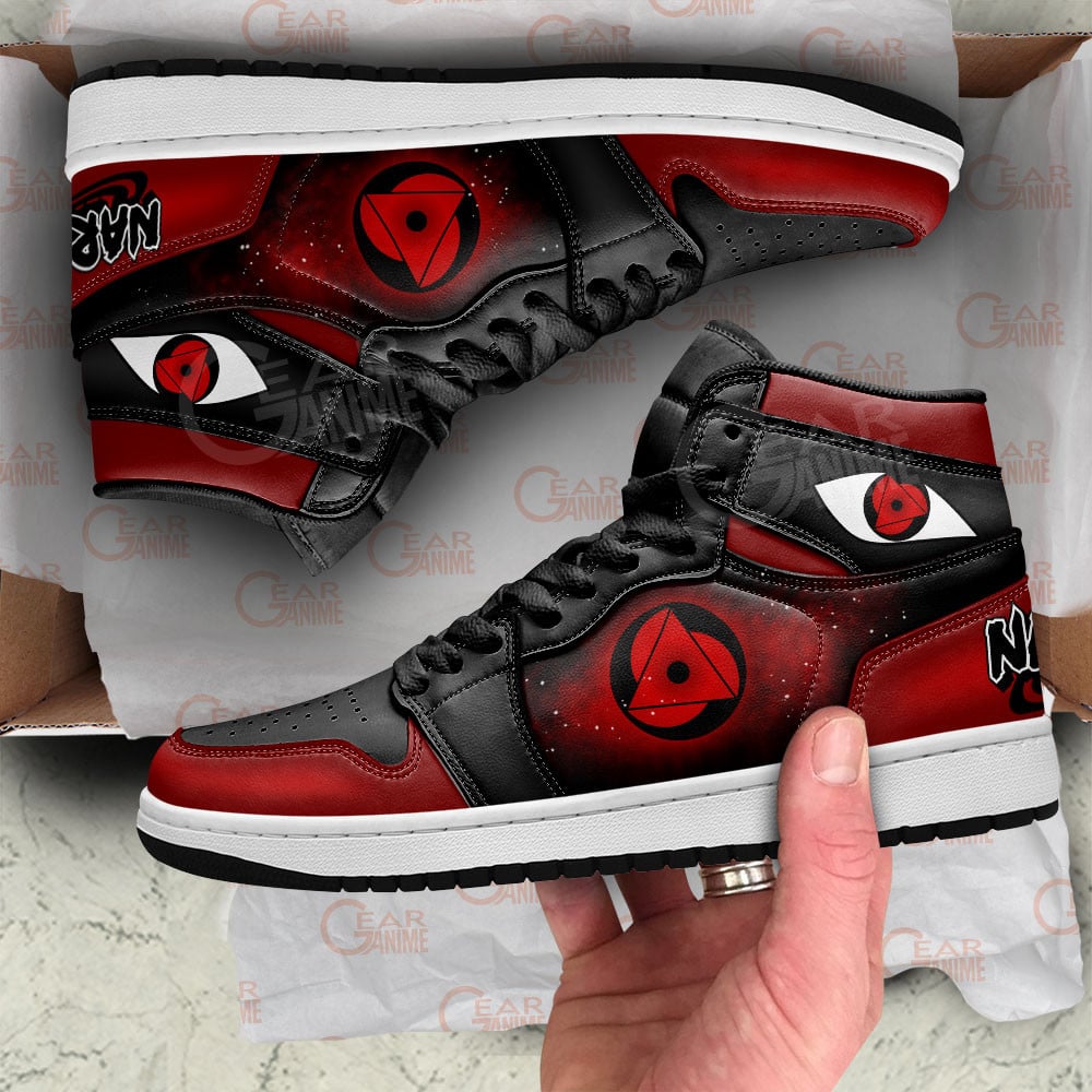 Baru Uchiha Mangekyo Sharingan JD1s Sneakers Naruto Anime Dojutsu Shoes, Air Jordan Hightop