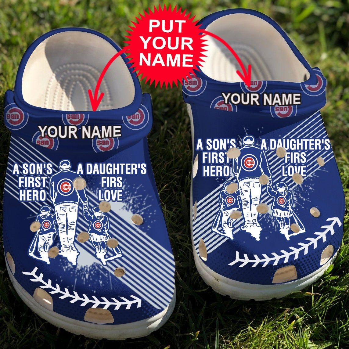 Baseball Clogs – Dad And Son Daughter Chicago Cubs Clogs Shoes Colorful For Unisex