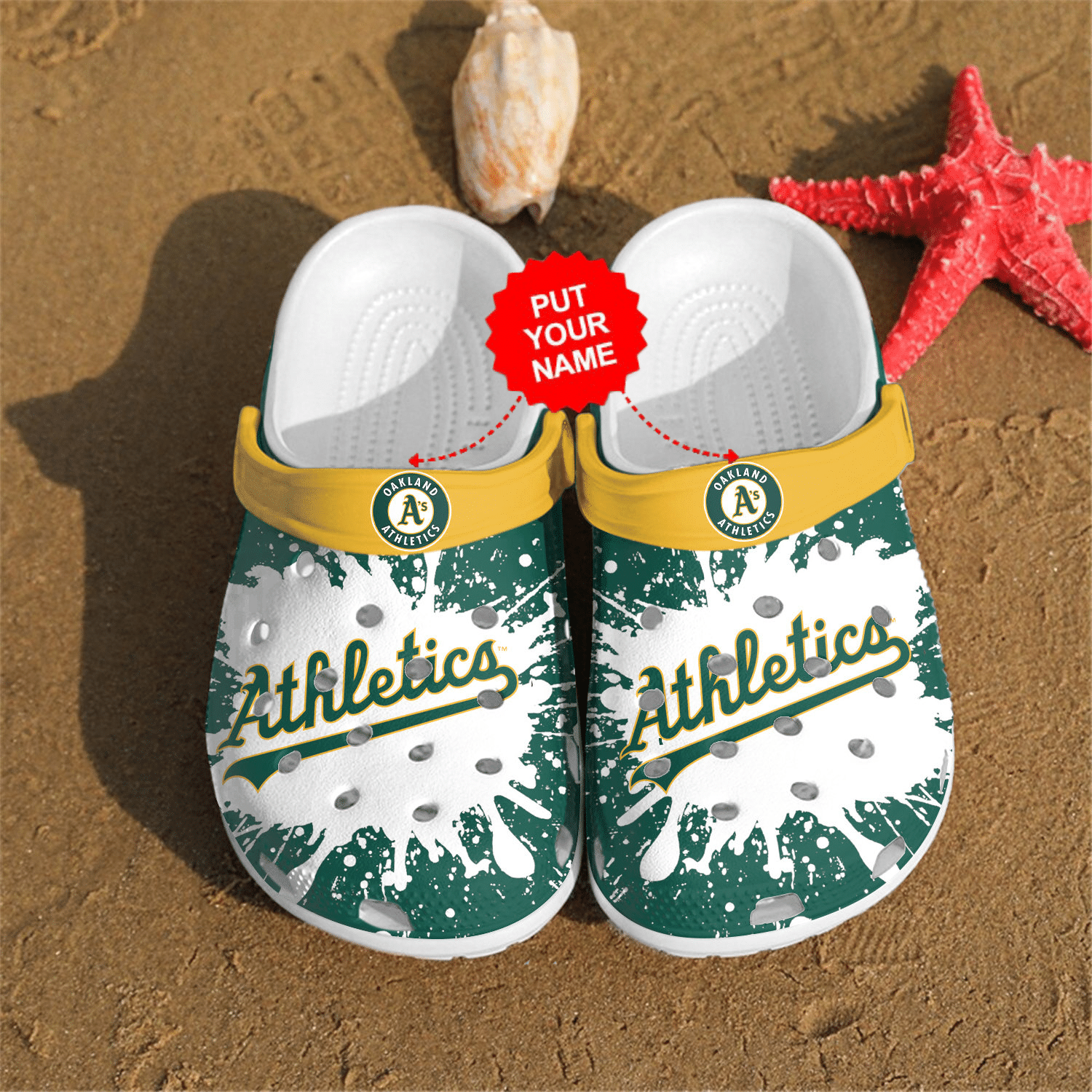 Baseball Clogs – Oakland Athletics Clogs Shoes For Baseball Fans Men And Women