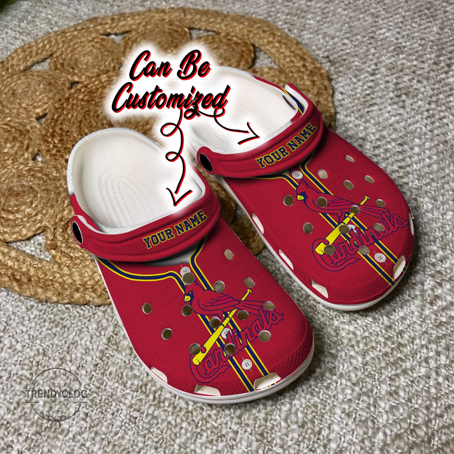 Baseball Clogs – Personalized St. Louis Cardinals Baseball Jersey Style Clogs Shoes