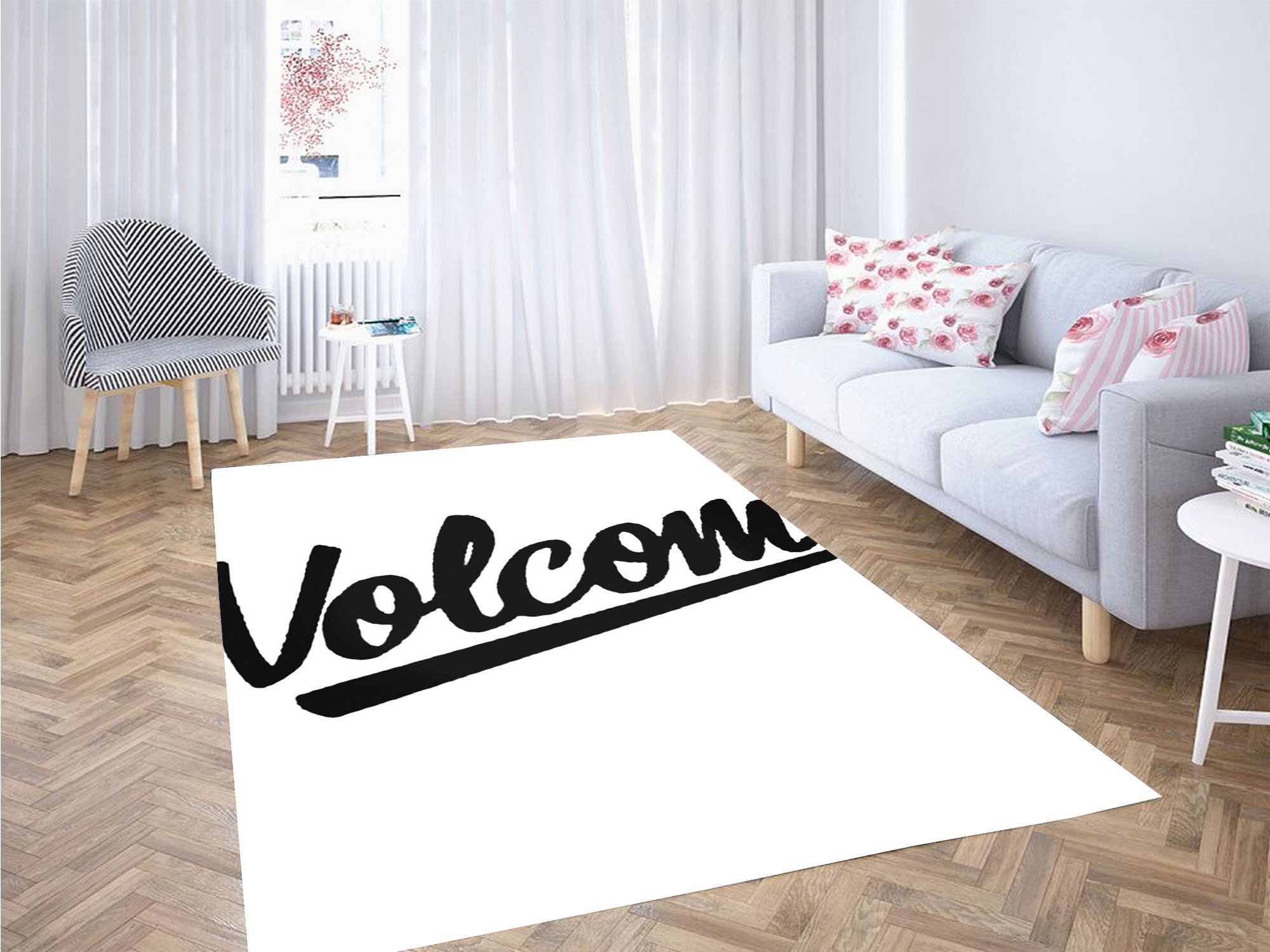 Baseball Font Volcom Skateboards Carpet Rectangle Rug