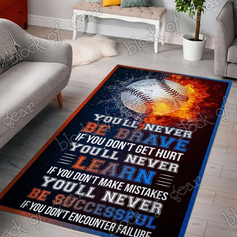 Baseball Living Room Rectangle Rug