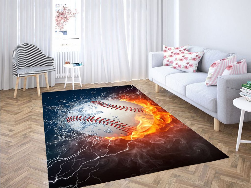 Baseball Logos Living Room Modern Carpet Rectangle Rug