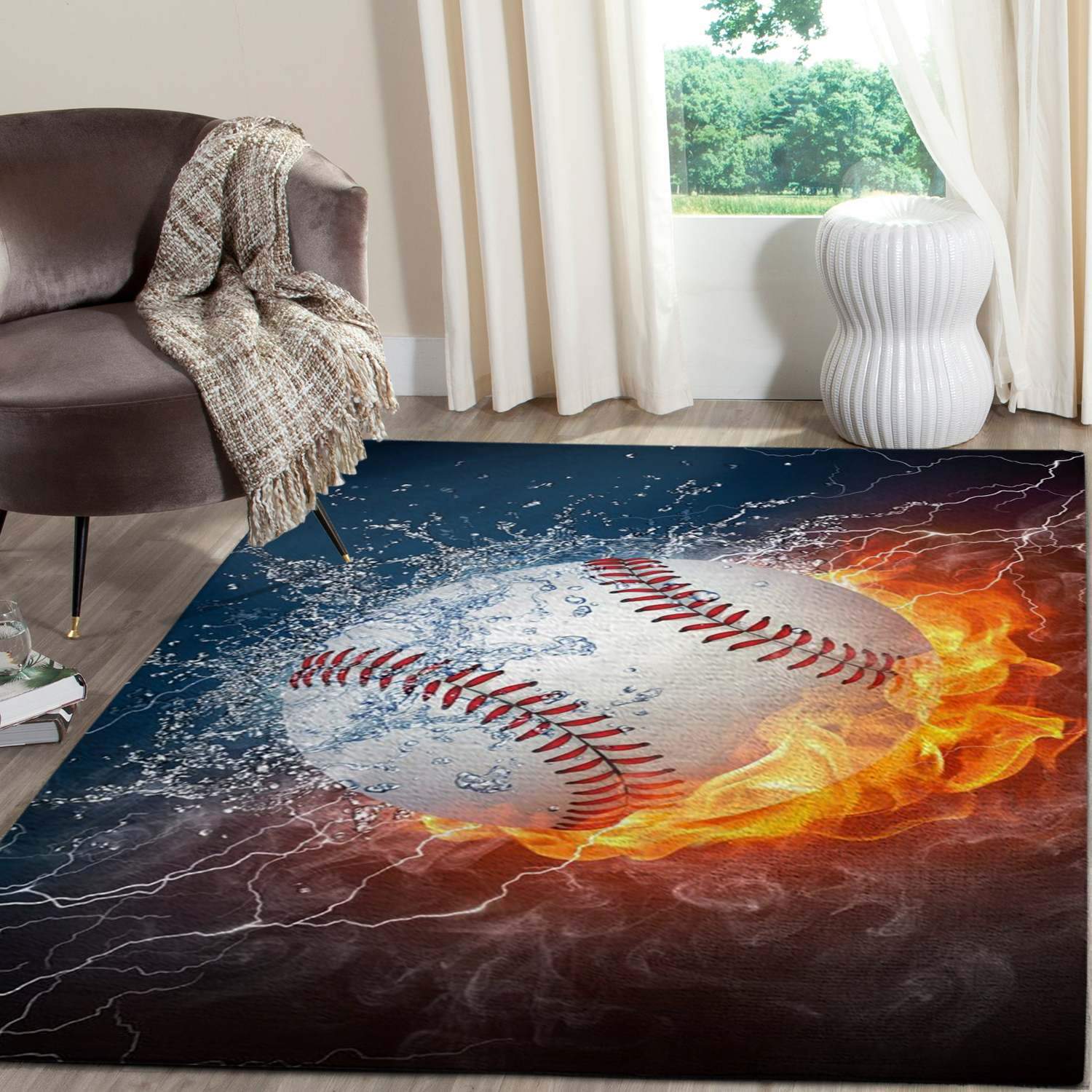 Baseball Of American Area Limited Edition Rectangle Rug