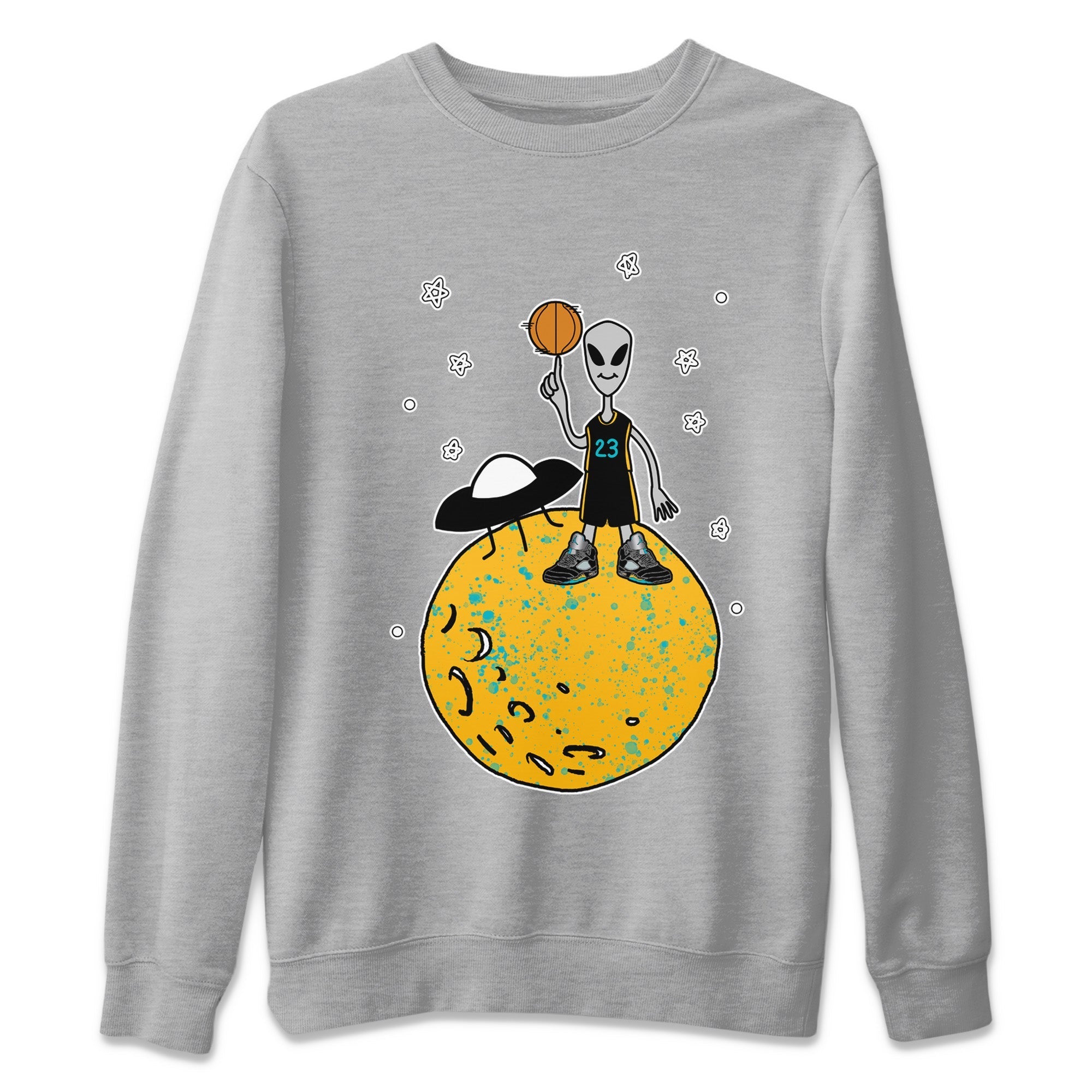 Basketball Alien Unisex Sweater – Air Jordan 5 Aqua, Sneakers Matching Sweater
